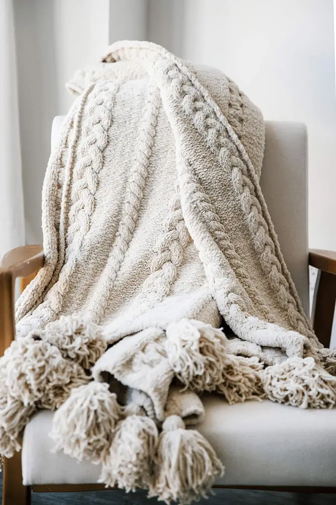 Braided Pom Pom Throw - Image 11
