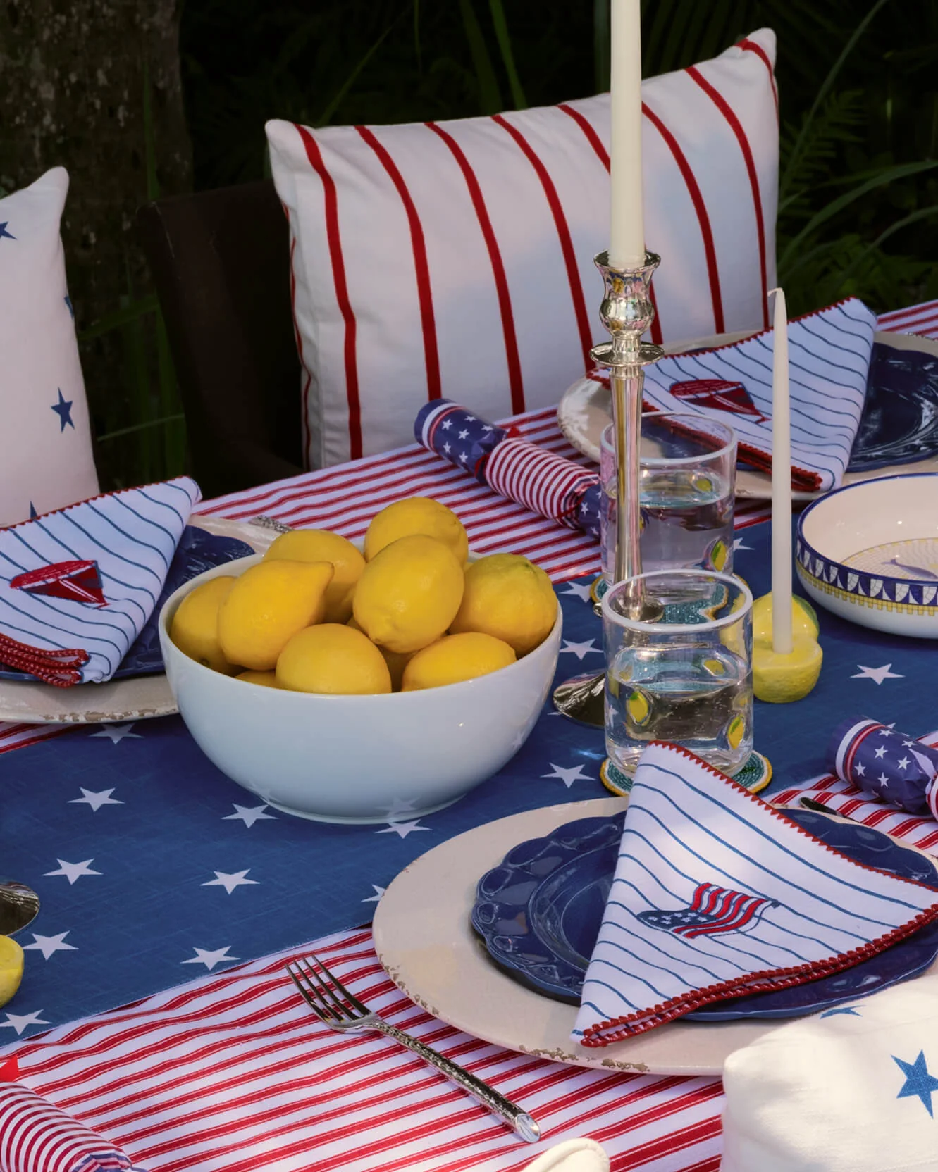 Coastal Americana Stripe Throw Pillow - Image 3