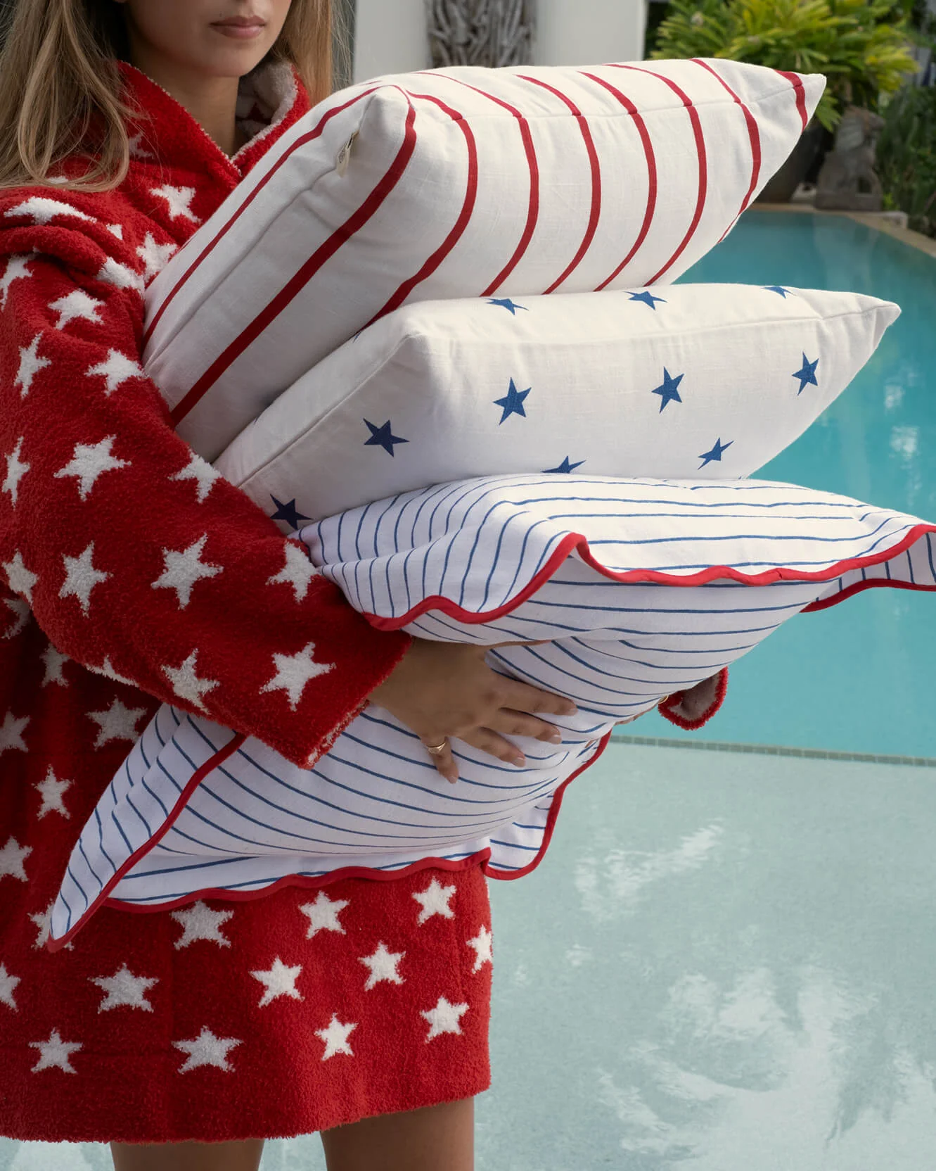 Coastal Americana Stripe Throw Pillow - Image 4