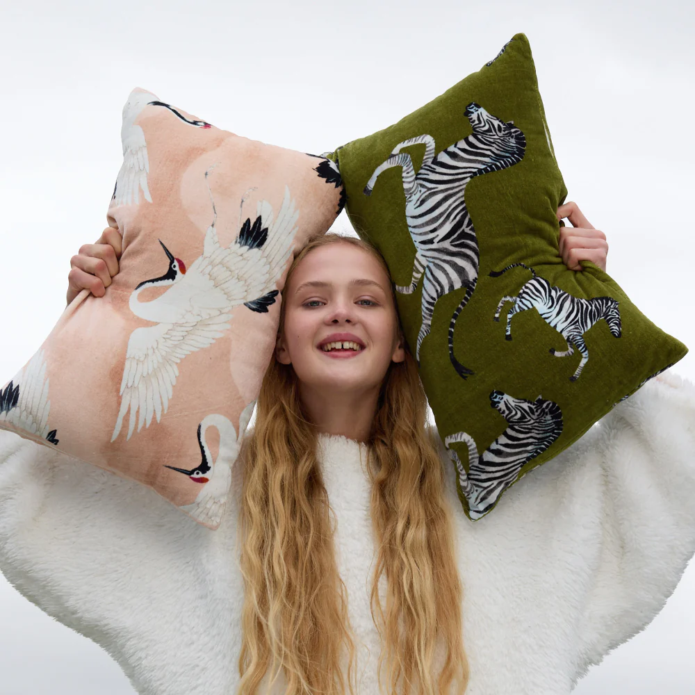 Crane in the Clouds Small Lumbar Pillow - Image 6