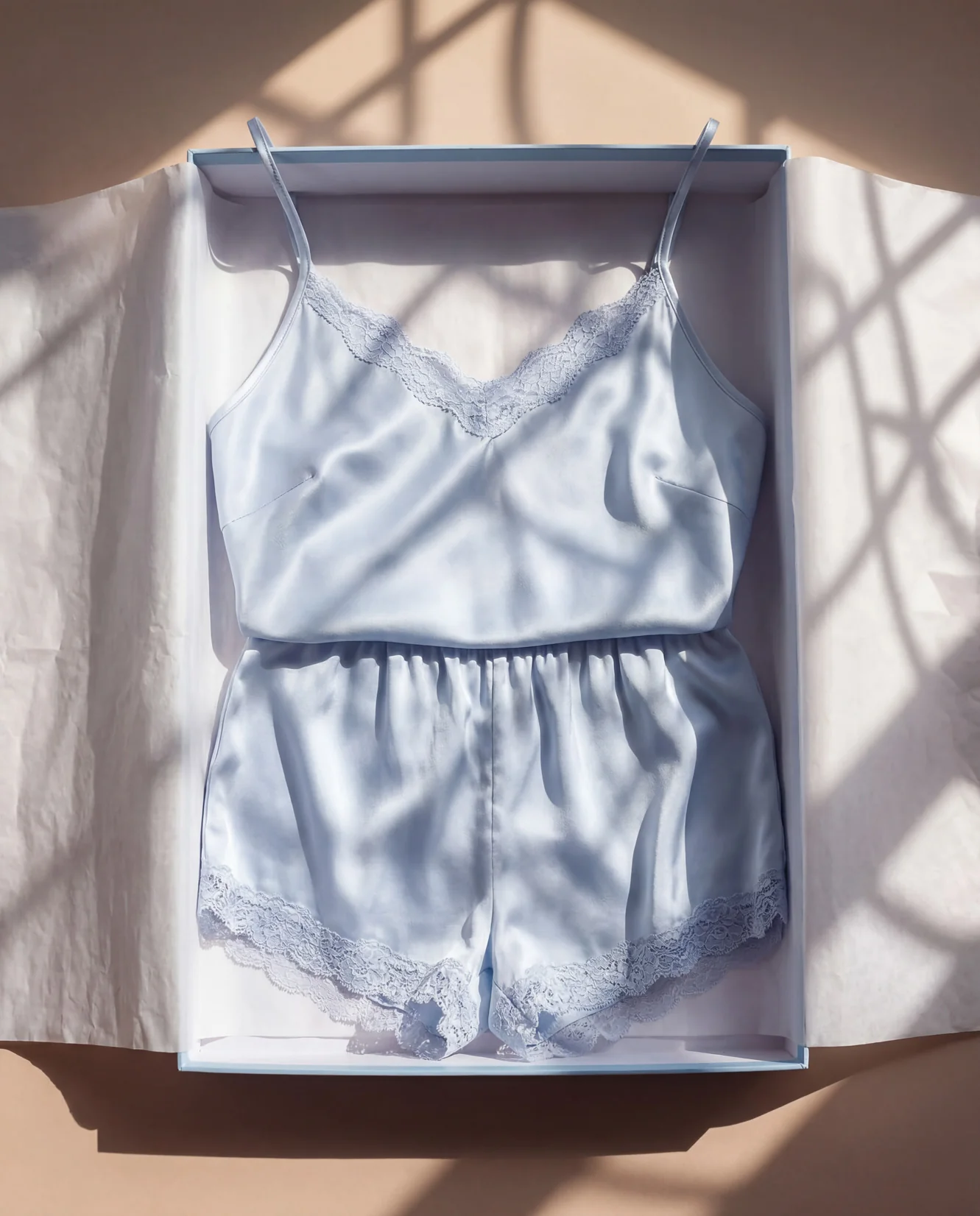 EcoSilk Lace Trim Cami & Short Set - Image 9