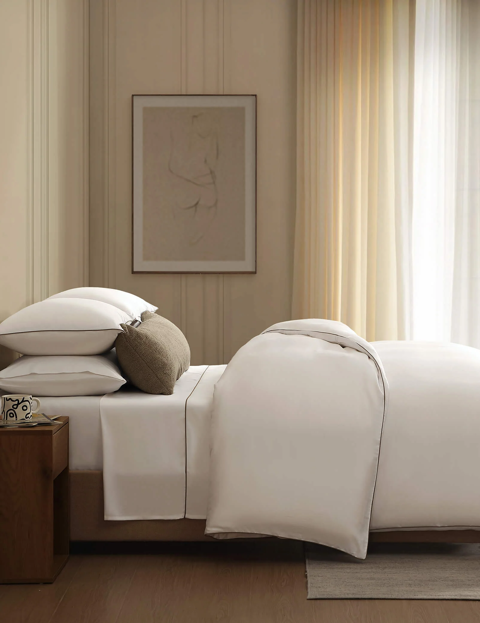 Bamboo Viscose Luxe Duvet Cover with Piping - Image 9