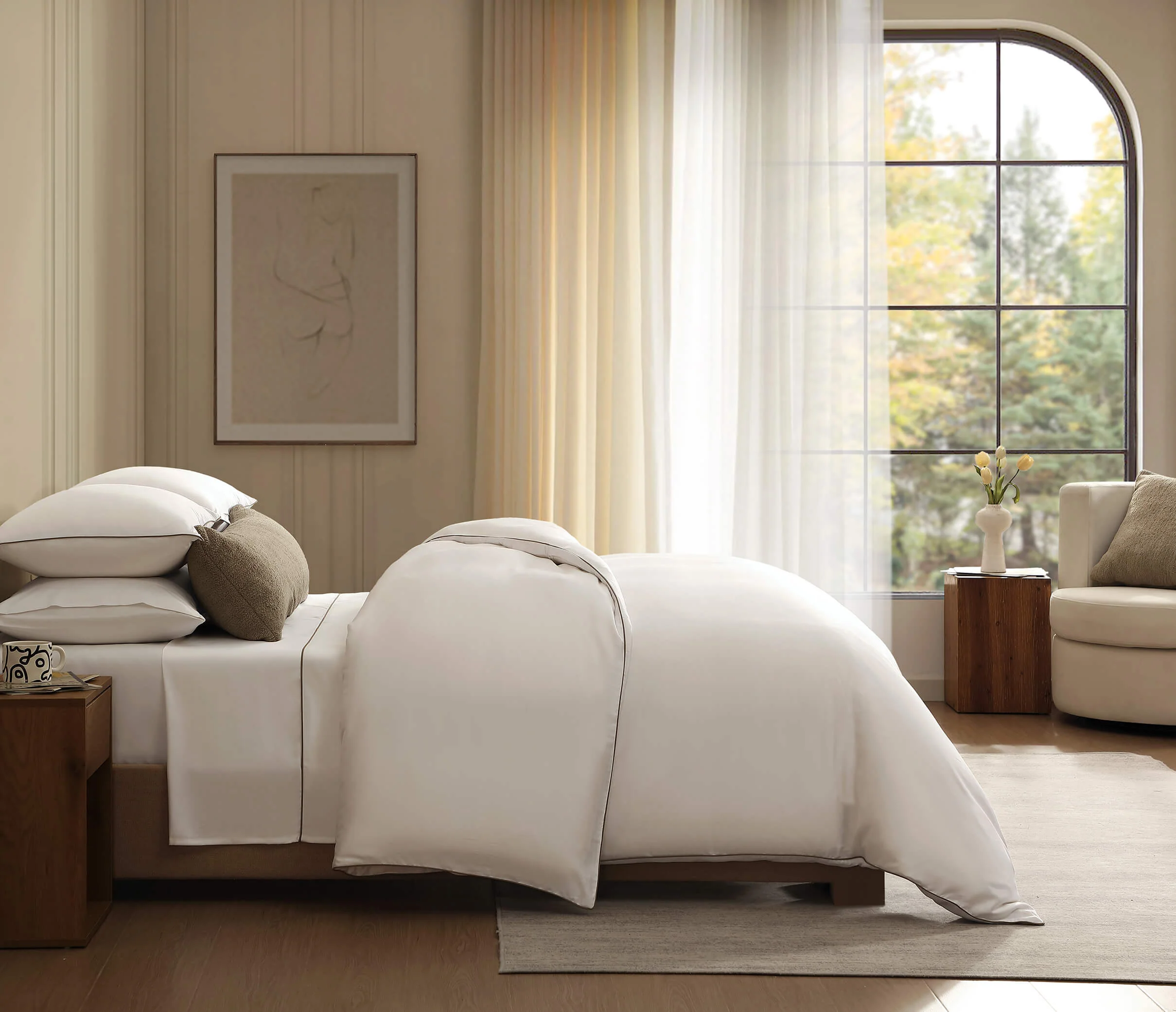 Bamboo Viscose Luxe Top Sheet with Piping - Image 9