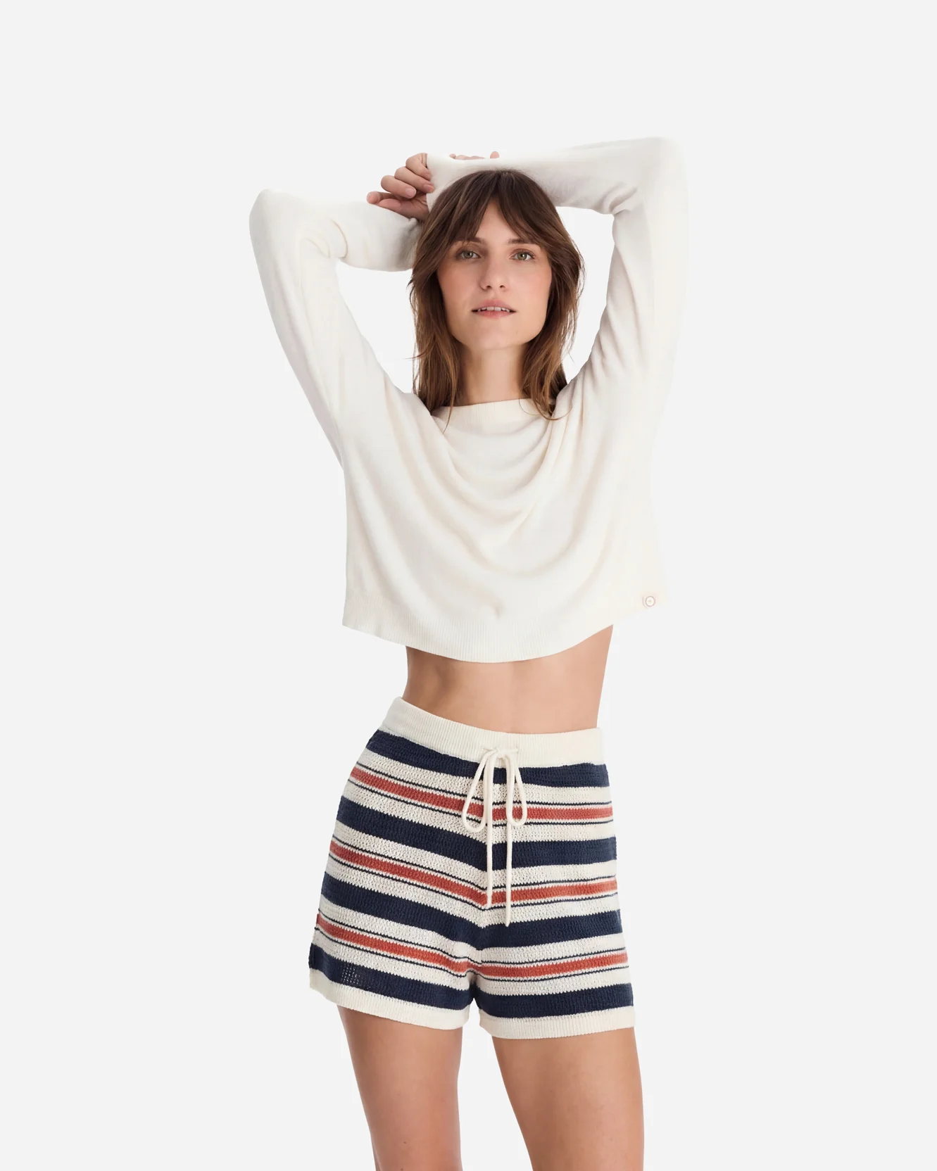 Notte Stripe Cloud Crochet Shorts - Image 3