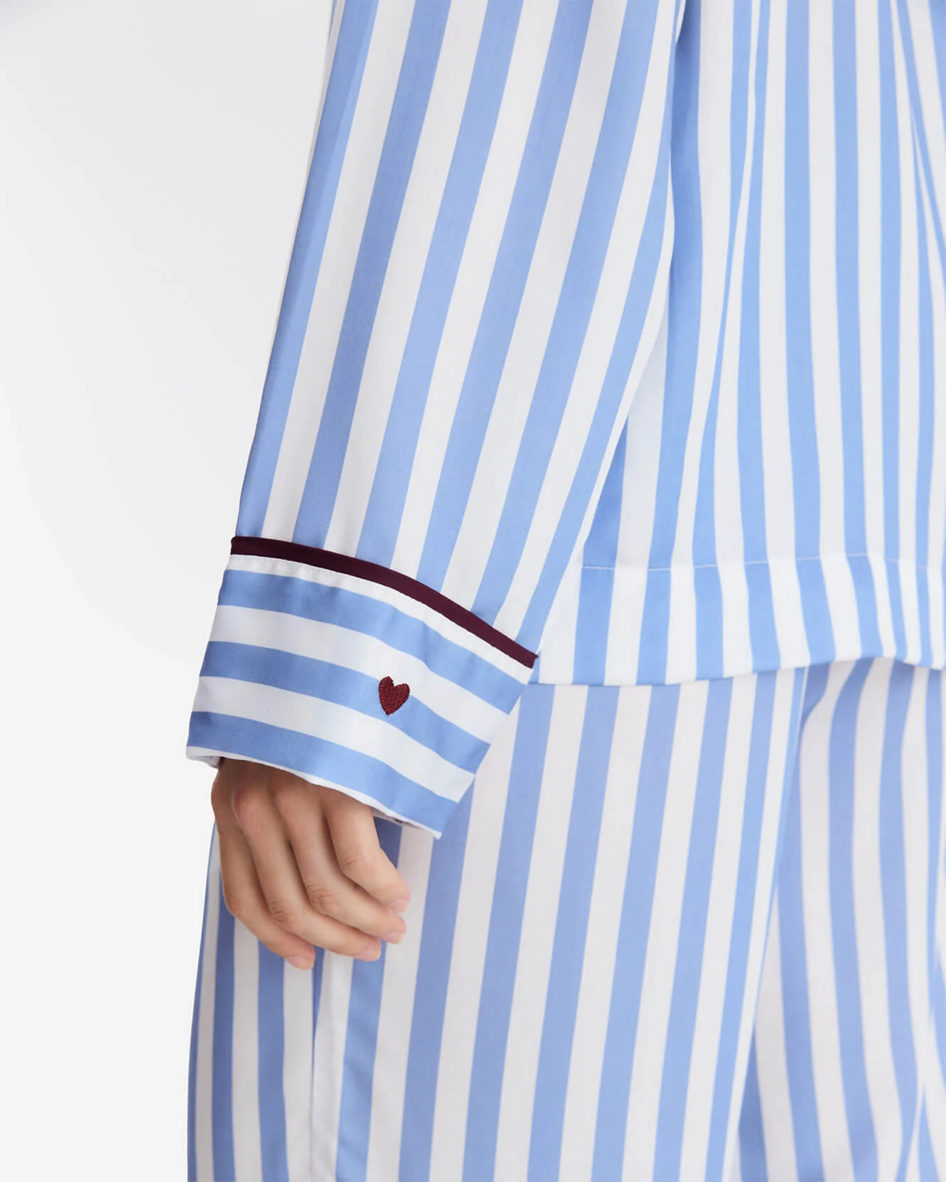 Silky Lyocell Lovely Stripes Long Pajama Set - Image 4