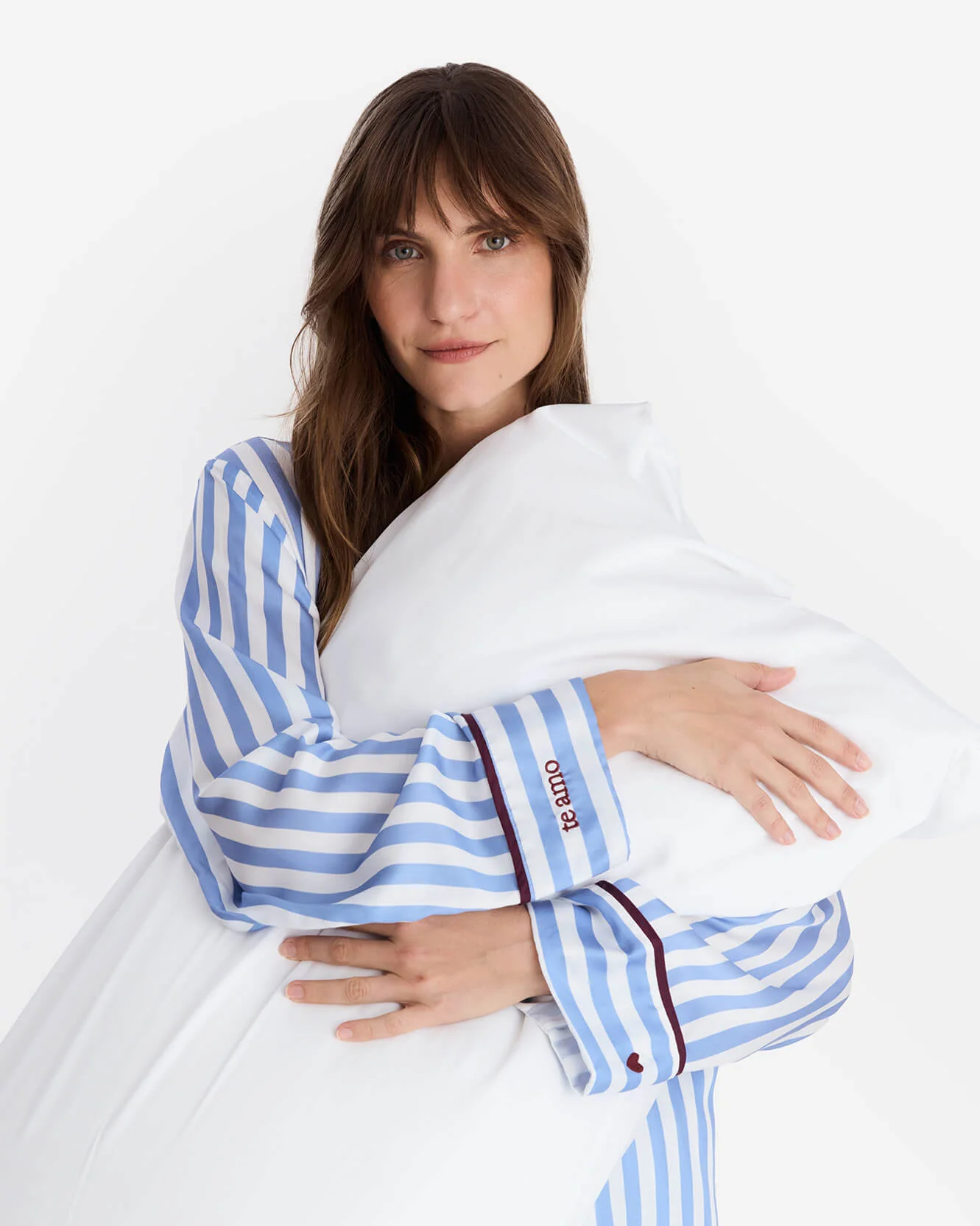Silky Lyocell Lovely Stripes Long Pajama Set - Image 5