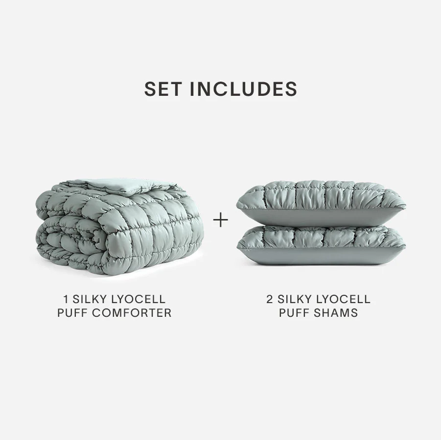 Silky Lyocell Puff Comforter Bundle - Image 17