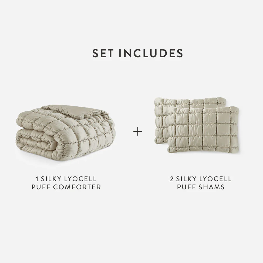 Silky Lyocell Puff Comforter Bundle - Image 33