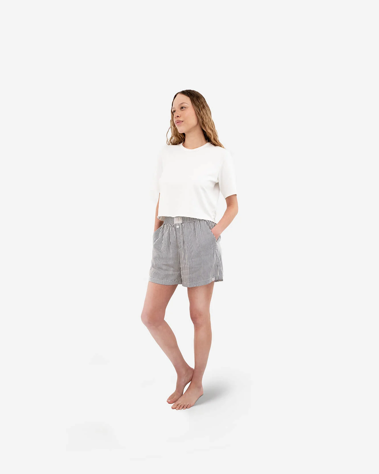 Silky Lyocell Striped Boxer Shorts - Image 4
