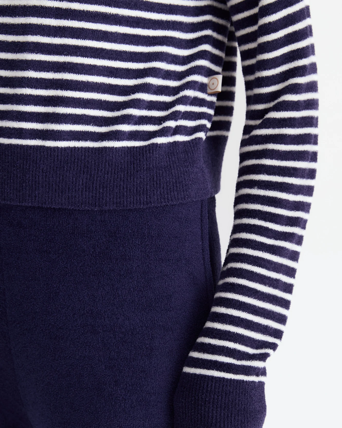 Striped Cloud Cool Light Cropped Sweater - Image 4