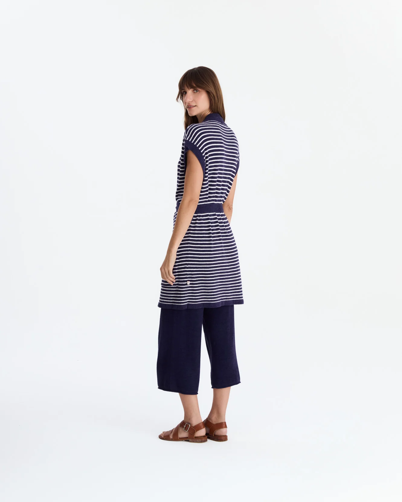 Striped Cloud Cool Light Short Cardigan - Image 3