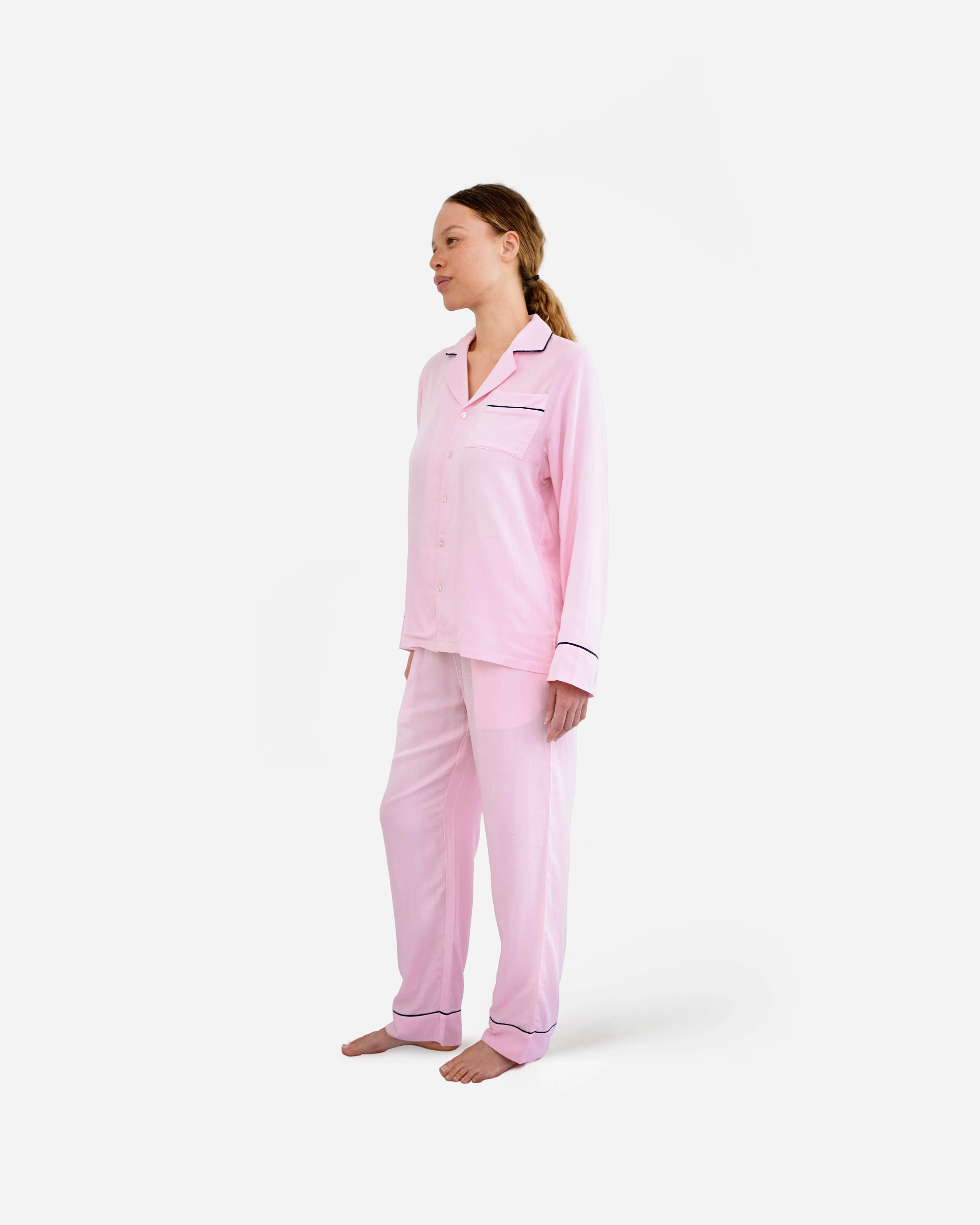 Woven Cotton Long Pajama Set - Image 16